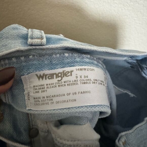 Vintage Y2K Wrangler Cowboy Cut Jeans Sz 27 Tall Light Wash High Rise - Picture 10 of 10